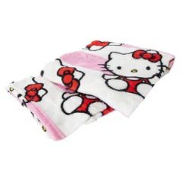 NEW! Hello Kitty Striped Silk Touch Blanket 40in x 50in! - Picture 3 of 3